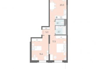 Двухкомнатная квартира на продажу, 62.9 м2, Санкт-Петербург, ЖК Цивилизация на Неве