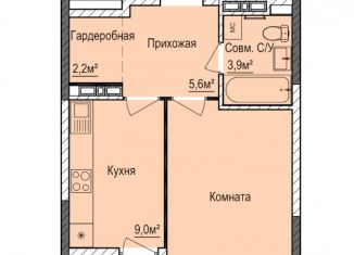 1-комнатная квартира на продажу, 35.8 м2, Ижевск, Индустриальный район