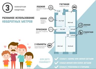 3-ком. квартира на продажу, 80 м2, Кострома, улица Юных Пионеров, 86, Фабричный район