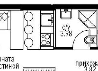 Продам 1-ком. квартиру, 22.4 м2, Москва, район Раменки, Мичуринский проспект, вл45