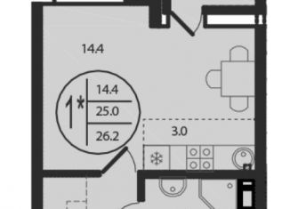 Продажа квартиры студии, 26.2 м2, Ростов-на-Дону, ЖК Западная Резиденция, жилой комплекс Западная Резиденция, лит9