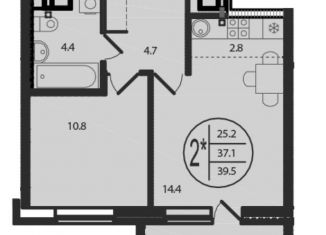 Продам 1-ком. квартиру, 39.5 м2, Ростов-на-Дону, ЖК Западная Резиденция, жилой комплекс Западная Резиденция, лит9