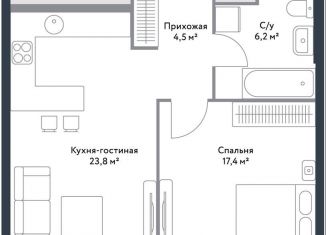 Продам двухкомнатную квартиру, 51 м2, Москва, район Нагатинский Затон