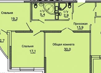 3-комнатная квартира на продажу, 118.6 м2, Краснодар, Черниговская улица, 1, ЖК Версаль