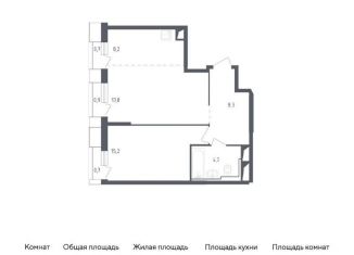 Двухкомнатная квартира на продажу, 56.5 м2, деревня Раздоры