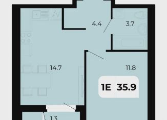 Продаю 1-комнатную квартиру, 35.9 м2, Ростов-на-Дону, Орбитальная улица, 15, ЖК Норд