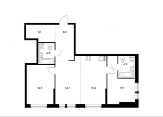 3-комнатная квартира на продажу, 82.2 м2, Москва, Кронштадтский бульвар, к1/5, ЖК Кронштадтский 9