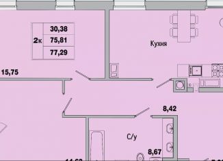 Продажа 2-ком. квартиры, 77.3 м2, Батайск, улица Ушинского, 41к1, ЖК Пальмира 2.0