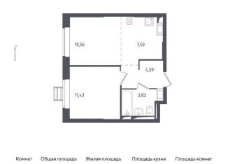 Продаю однокомнатную квартиру, 37.9 м2, Московская область, жилой комплекс Томилино Парк, к5.1