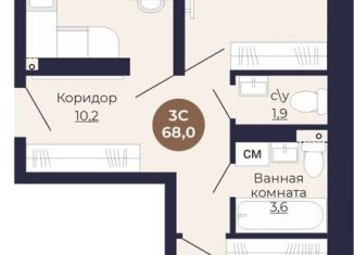 Продаю 3-комнатную квартиру, 68 м2, Новосибирск, метро Студенческая, Российская улица, 37