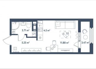 Продам квартиру студию, 27.1 м2, Санкт-Петербург, метро Московские ворота