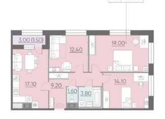 Трехкомнатная квартира на продажу, 78.7 м2, Санкт-Петербург, Красногвардейский переулок, 14, Красногвардейский переулок