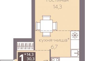 Квартира на продажу студия, 31.7 м2, Пермь, ЖК Погода, Серебристая улица, 18