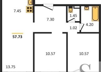 Продаю 3-ком. квартиру, 57.7 м2, Новосибирск, улица Петухова, с1, ЖК Матрёшкин Двор