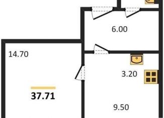 Продаю 1-ком. квартиру, 37.7 м2, Новосибирск, Озёрная улица, ЖК Крымский