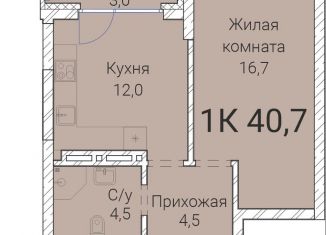 Продам однокомнатную квартиру, 40.7 м2, Новосибирская область, Овражная улица, 2А