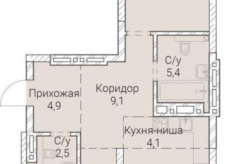 2-комнатная квартира на продажу, 88.8 м2, Новосибирск, Овражная улица, 2А, метро Заельцовская