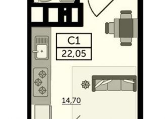 Продам квартиру студию, 22 м2, Ростов-на-Дону, Раздорская улица, 2А, ЖК Грин Парк