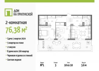 Продаю 2-комнатную квартиру, 76.4 м2, Санкт-Петербург, метро Обводный канал, Прилукская улица, 28