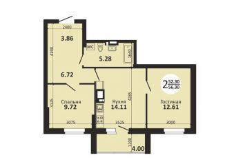 Продается 2-ком. квартира, 57.7 м2, Самара, Московское шоссе, 18-й километр, 49, метро Юнгородок