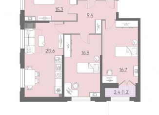 3-комнатная квартира на продажу, 83.7 м2, Санкт-Петербург, ЖК Цивилизация на Неве
