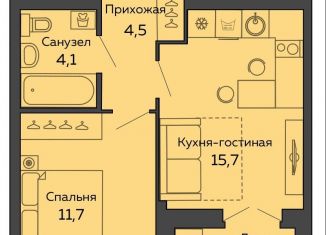 1-комнатная квартира на продажу, 37.5 м2, Екатеринбург, улица 8 Марта, 204, ЖК Botanika Green House