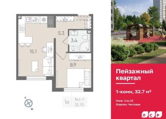 Продажа 1-комнатной квартиры, 32.7 м2, Санкт-Петербург, метро Девяткино