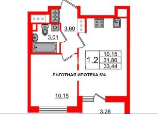 1-ком. квартира на продажу, 34 м2, Санкт-Петербург, Арцеуловская аллея, 15с1