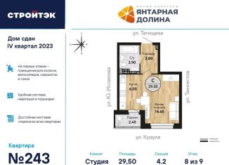 Квартира на продажу студия, 29.6 м2, Екатеринбург, улица Крауля, 170А, улица Крауля