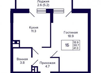 Продается однокомнатная квартира, 41.4 м2, Новосибирск, улица Коминтерна, 1с, Дзержинский район