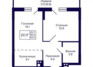 Продаю двухкомнатную квартиру, 43.5 м2, Новосибирская область, улица Коминтерна, 1с