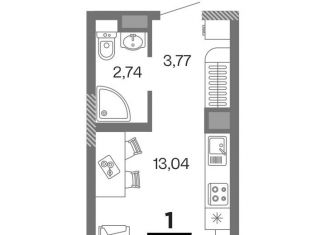 Продается 1-комнатная квартира, 19.6 м2, Рязань, ЖК Метропарк