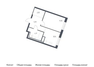 Продажа 1-комнатной квартиры, 33.3 м2, деревня Лаголово