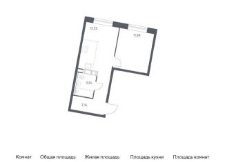Продажа 1-комнатной квартиры, 36.3 м2, Москва, жилой комплекс Эко Бунино, 14.1