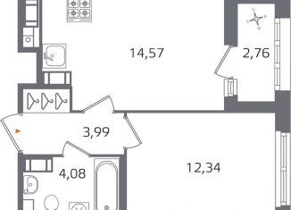 Продажа 1-ком. квартиры, 36.4 м2, Санкт-Петербург, муниципальный округ Финляндский