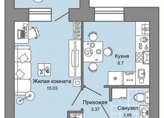 Продаю 1-комнатную квартиру, 33 м2, Ульяновск, Заволжский район, жилой комплекс Дивный Сад, 6