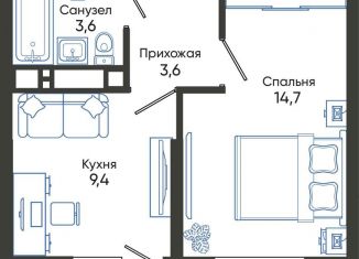 Продается 1-комнатная квартира, 32.3 м2, Новороссийск