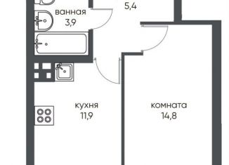Продам 1-комнатную квартиру, 39.1 м2, Новосибирск, улица Коминтерна, 1с, метро Золотая Нива