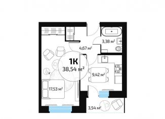 Продам однокомнатную квартиру, 33.8 м2, Самара, 1-й квартал, 78, метро Юнгородок