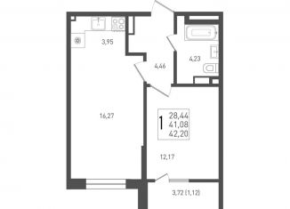 Продажа однокомнатной квартиры, 42.2 м2, Краснодар