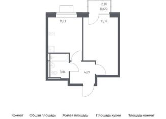 Продам однокомнатную квартиру, 35.4 м2, Московская область