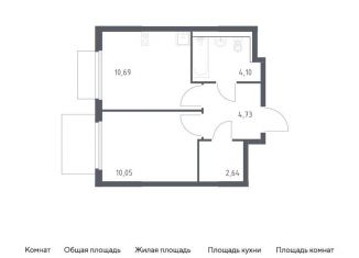 Продам однокомнатную квартиру, 32.2 м2, деревня Мисайлово, Каширское шоссе - Молоково - Андреевское