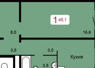 Продажа 1-комнатной квартиры, 45.1 м2, Красноярский край