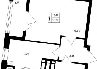 Продам 1-комнатную квартиру, 30.6 м2, Крым