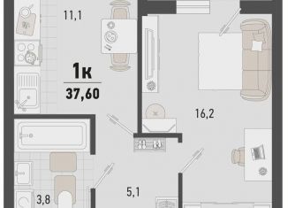 Продажа однокомнатной квартиры, 37.6 м2, Краснодарский край