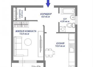 Продается однокомнатная квартира, 33.2 м2, Свердловская область, улица Александра Козицына, 14