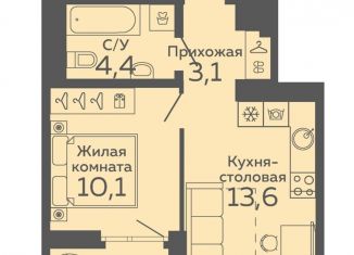 1-ком. квартира на продажу, 32.8 м2, Екатеринбург