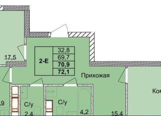 Продается двухкомнатная квартира, 70.9 м2, Нижний Новгород, метро Ленинская, 1-я Оранжерейная улица, 16