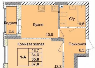 Продажа 1-ком. квартиры, 35.8 м2, Нижегородская область, 1-я Оранжерейная улица, 24А