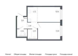 Продажа однокомнатной квартиры, 38.6 м2, Тюмень